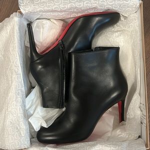 Christian Louboutin Pumppie Red Sole Leather Ankle Boots - New